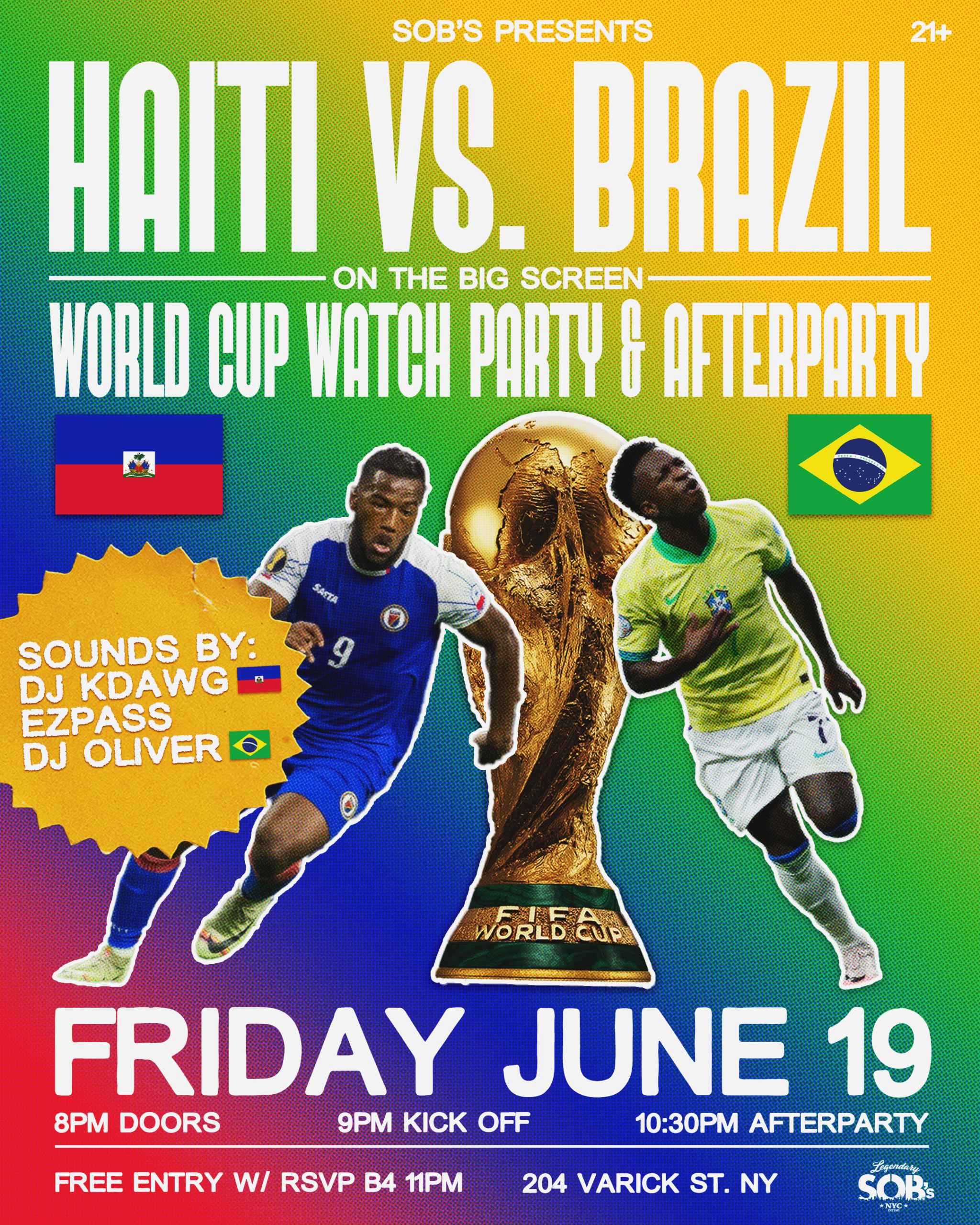 Brazil vs Haiti: World Cup Watch Party + After Party