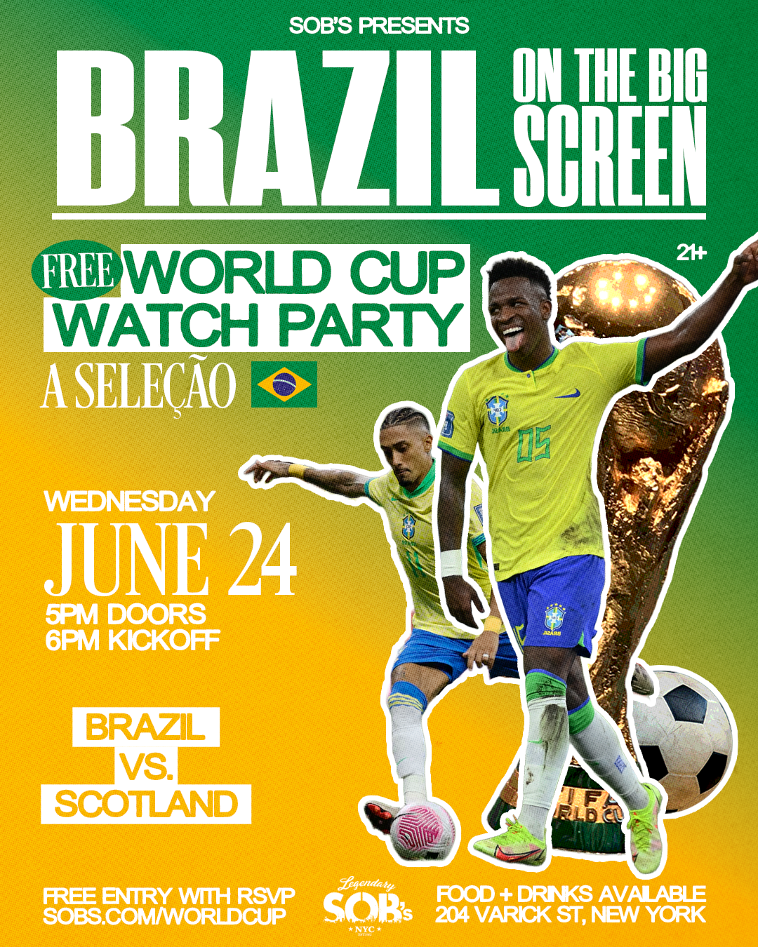 Brazil On The Big Screen: Brazil vs Scotland | World Cup Watch Party
