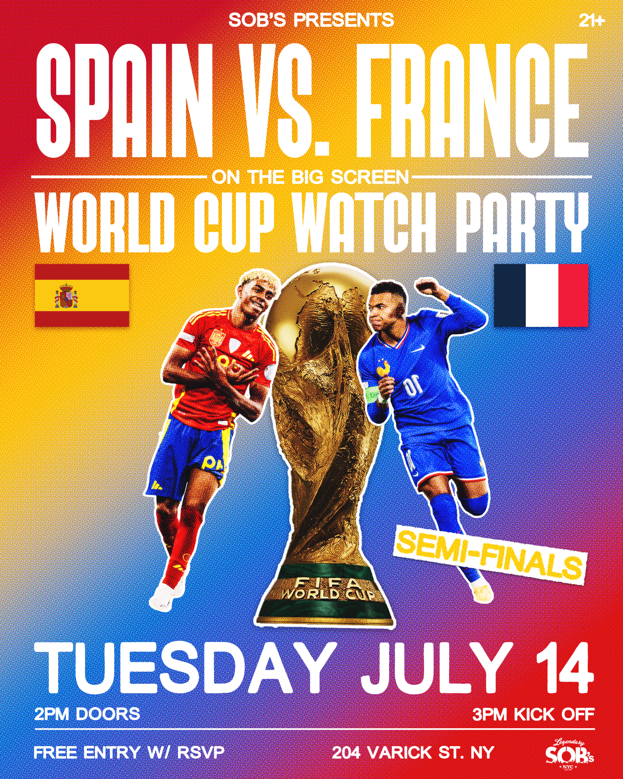 World Cup Watch Party: Spain vs France Semi-Finals
